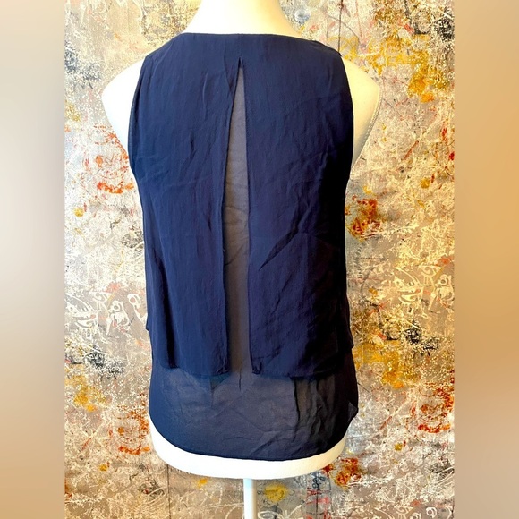 BABATON Aritzia 100% Silk Blue Dressy Ruffled Blouse. Size XXS - Picture 2 of 8